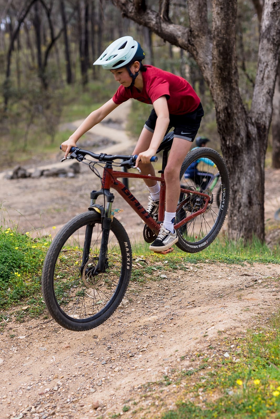 Kids riding during the Winter School Holiday MTB program in Castlemaine