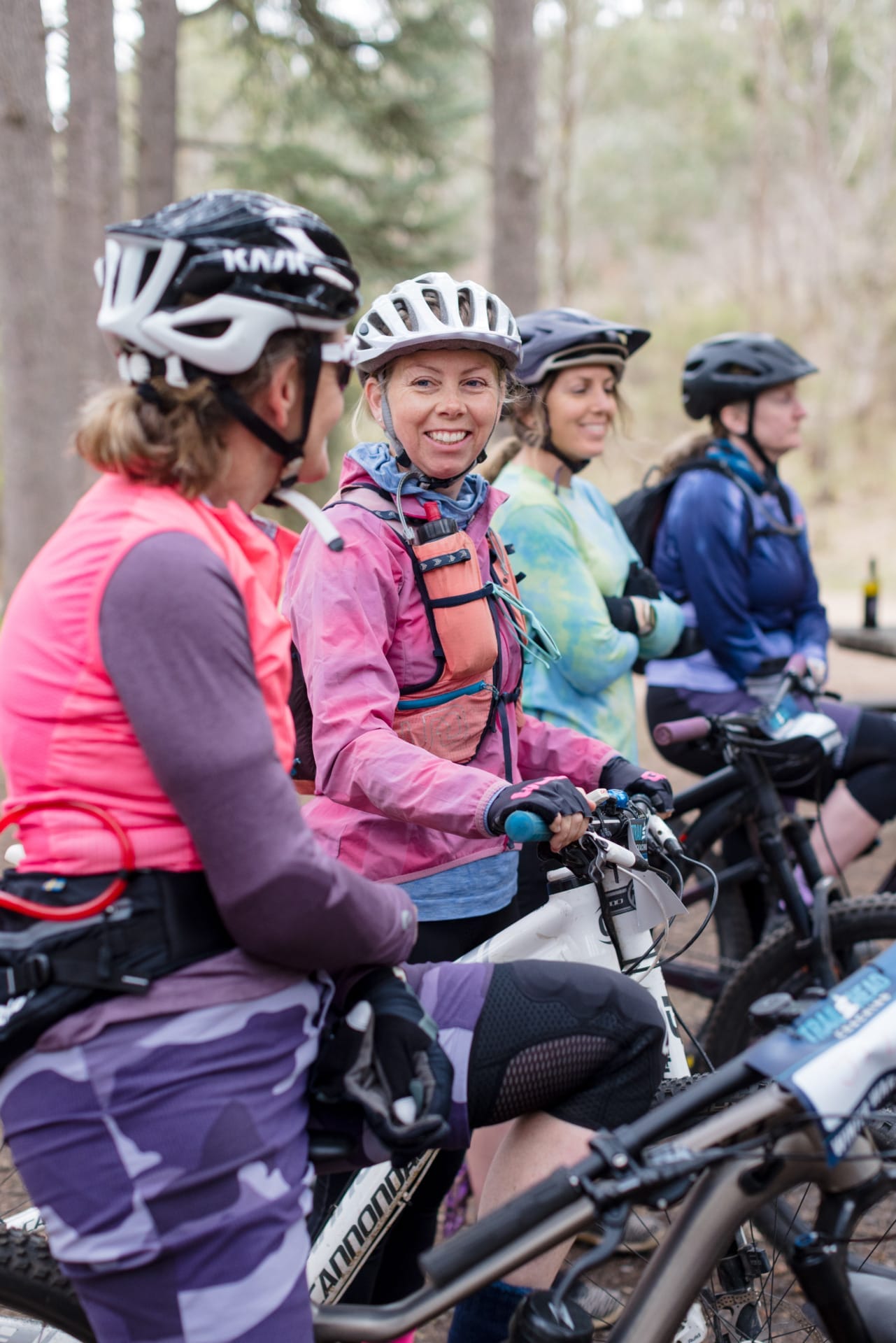 Mountain bikers riding during Winter Warmer MTB Retreat