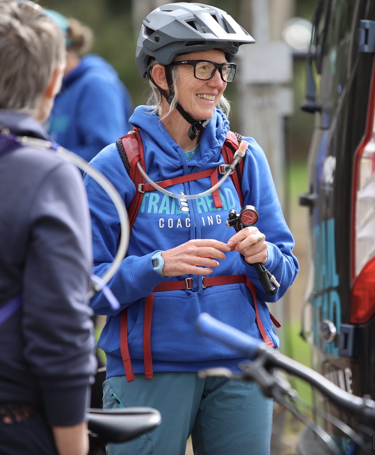 Mountain biker during Trailhead Coaching session